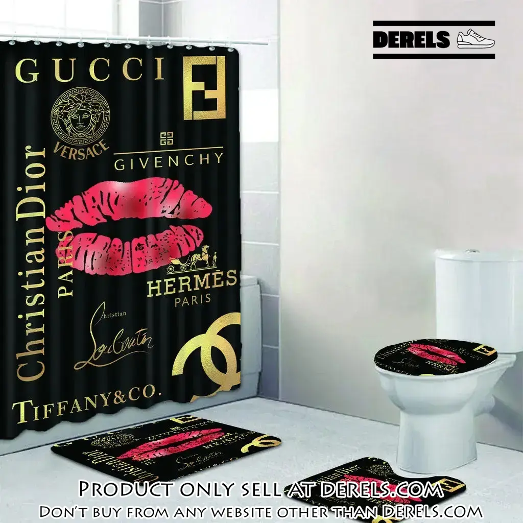 Gucci dior hermes chanel lips fashion limited luxury brand bathroom set home decor dr1128389
